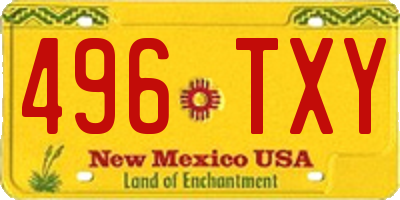 NM license plate 496TXY