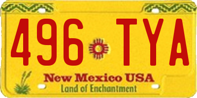 NM license plate 496TYA