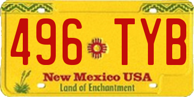 NM license plate 496TYB