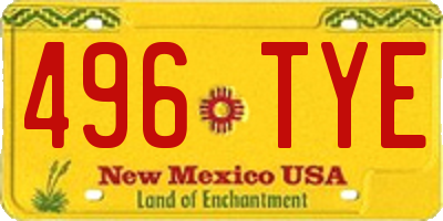 NM license plate 496TYE