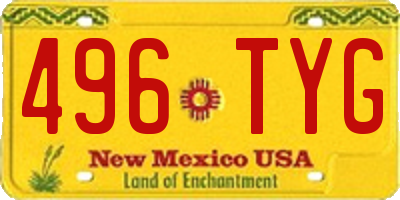 NM license plate 496TYG