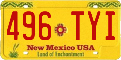 NM license plate 496TYI