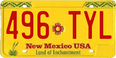 NM license plate 496TYL