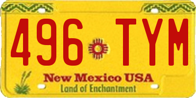 NM license plate 496TYM