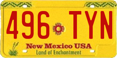 NM license plate 496TYN