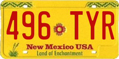 NM license plate 496TYR