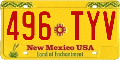NM license plate 496TYV
