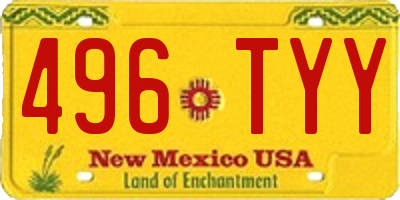 NM license plate 496TYY