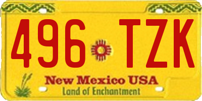 NM license plate 496TZK