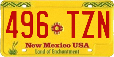 NM license plate 496TZN