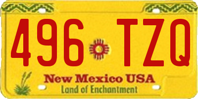 NM license plate 496TZQ