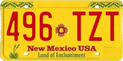 NM license plate 496TZT