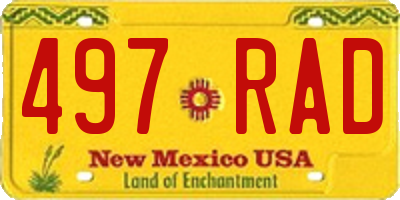 NM license plate 497RAD