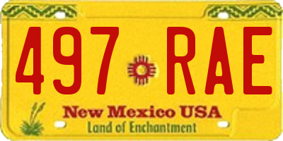 NM license plate 497RAE