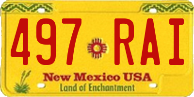 NM license plate 497RAI