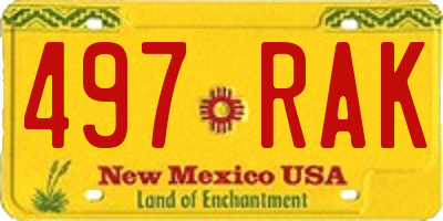 NM license plate 497RAK