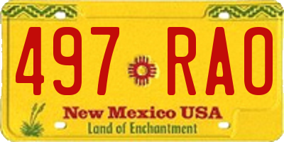 NM license plate 497RAO