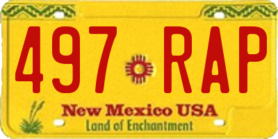 NM license plate 497RAP