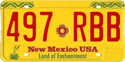 NM license plate 497RBB