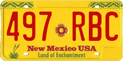 NM license plate 497RBC