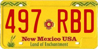 NM license plate 497RBD