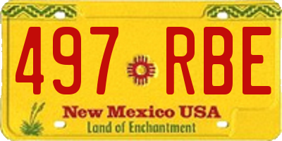 NM license plate 497RBE