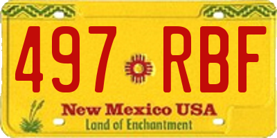 NM license plate 497RBF
