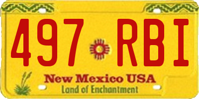 NM license plate 497RBI