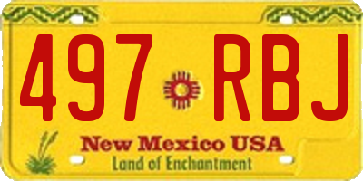 NM license plate 497RBJ