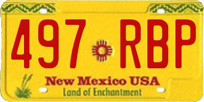 NM license plate 497RBP