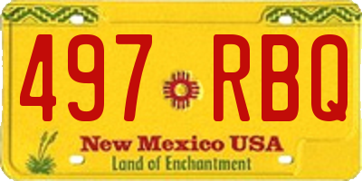 NM license plate 497RBQ