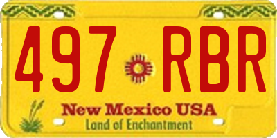 NM license plate 497RBR