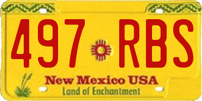 NM license plate 497RBS