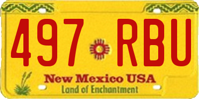 NM license plate 497RBU