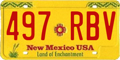 NM license plate 497RBV