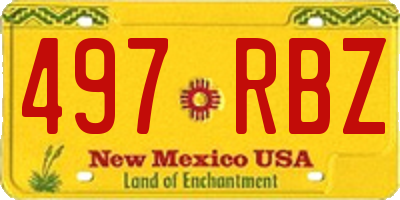 NM license plate 497RBZ