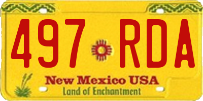 NM license plate 497RDA