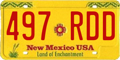 NM license plate 497RDD