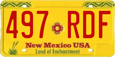 NM license plate 497RDF