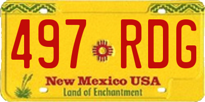 NM license plate 497RDG