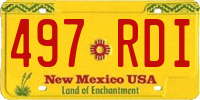 NM license plate 497RDI