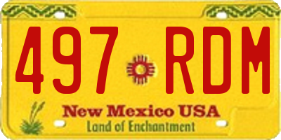NM license plate 497RDM
