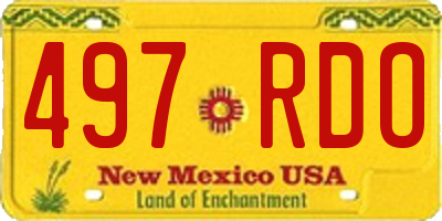 NM license plate 497RDO