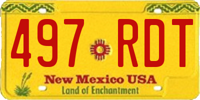 NM license plate 497RDT
