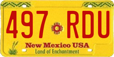 NM license plate 497RDU