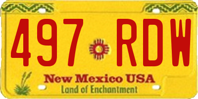 NM license plate 497RDW