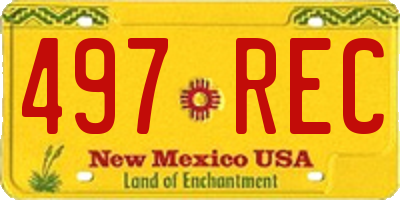 NM license plate 497REC