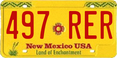 NM license plate 497RER