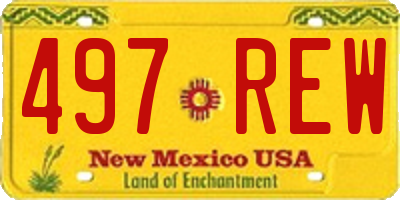 NM license plate 497REW