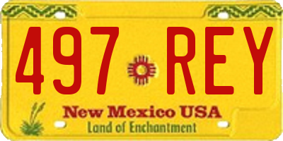 NM license plate 497REY